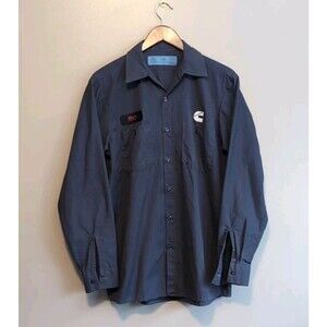 Cintas Size Medium Long Cummins Shirt Mens Button Up Work Shirt Rich M LN Gray